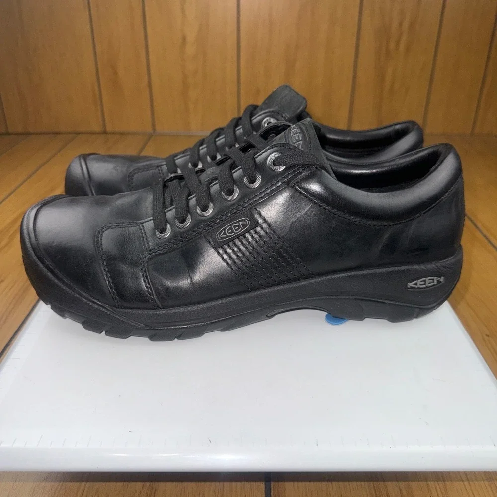 Keen Austin Mens Black Leather Oxford Casual Walking Shoes 1002990 Size 12